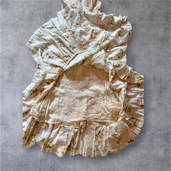 Annabella Cream Floral Cotton Maxi Dress Boho Dress Size M/L NWOT - Picture 9 of 16